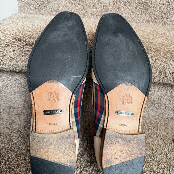 Mezlan Men’s Cream and Plaid Leather Loafers main image 11